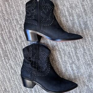 Dolce Vita Black Booties with Metallic Accents